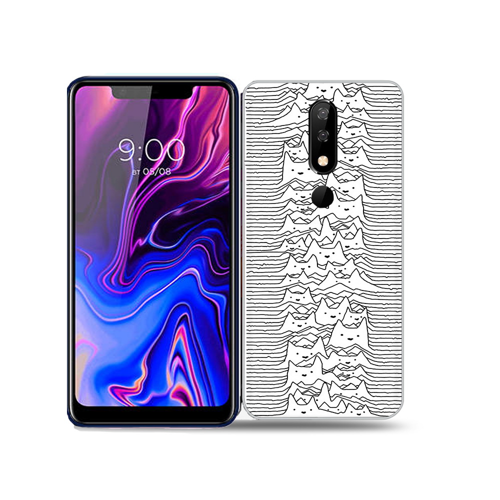 

Чехол MyPads Tocco для BQ 5732L черно белые коты 3D, Прозрачный, Tocco
