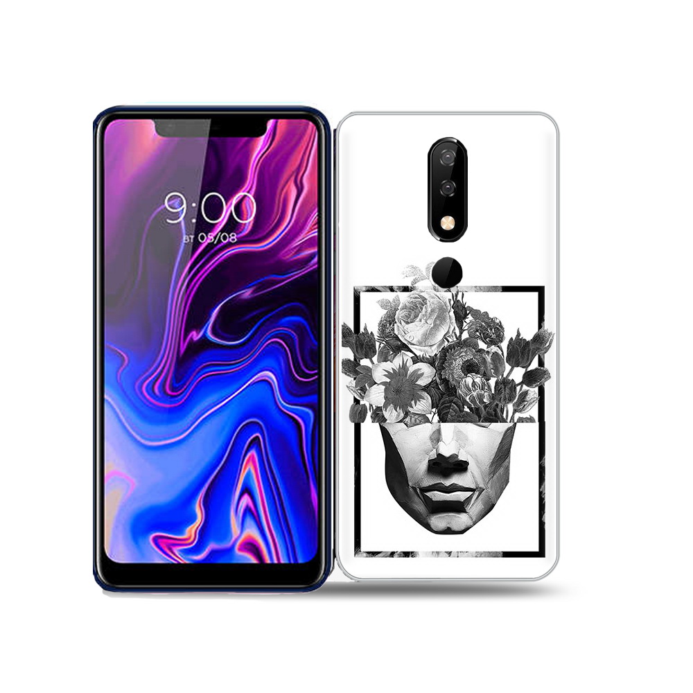 

Чехол MyPads Tocco для BQ 5732L черно белая ваза в абстракции, Прозрачный, Tocco