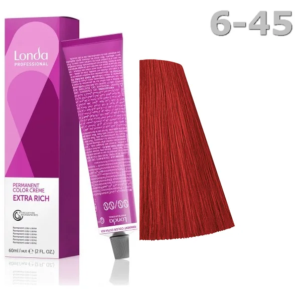 Краска для волос Londa Professional Londacolor 6/45 Темный блонд медно-красный 60 мл темный пористый шоколад красный октябрь 75 гр