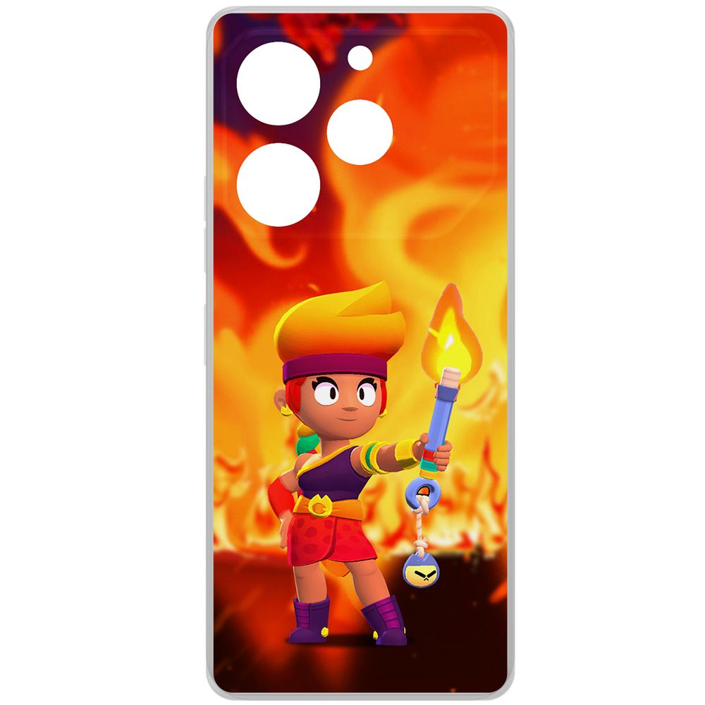 

Чехол-накладка Krutoff Clear Case Brawl Stars-Амбер для TECNO Pova 6 Pro, Прозрачный