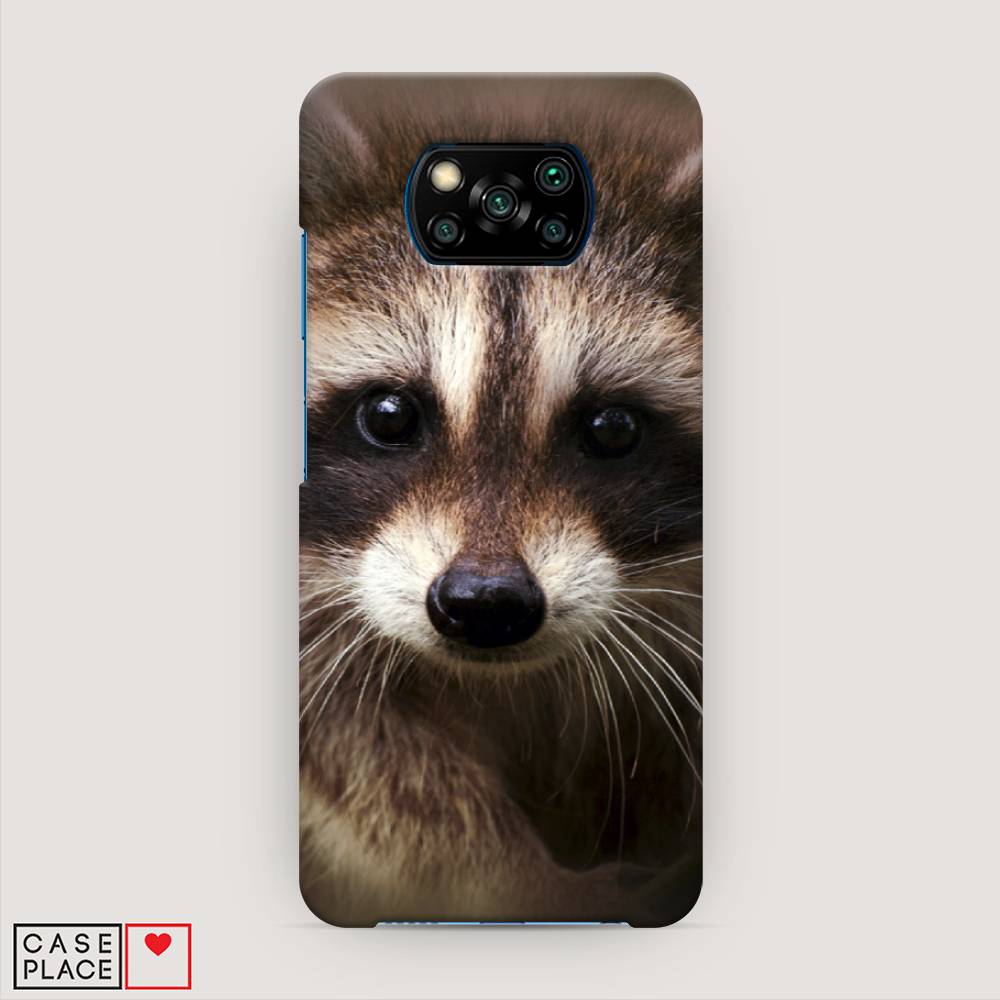 

Пластиковый чехол "Енот" на Xiaomi Poco X3 NFC, 39220-1