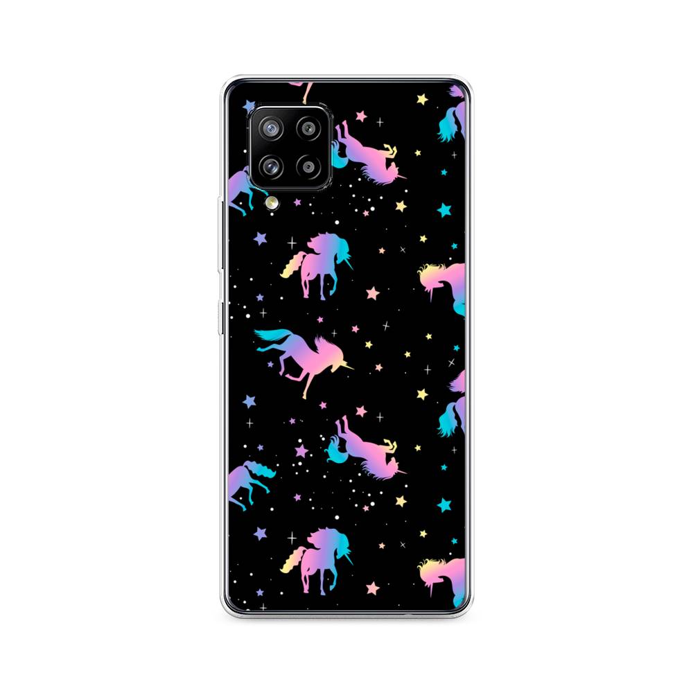 

Чехол на Samsung Galaxy A42 "Единороги градиент", Черный;розовый;голубой, 2101750-1