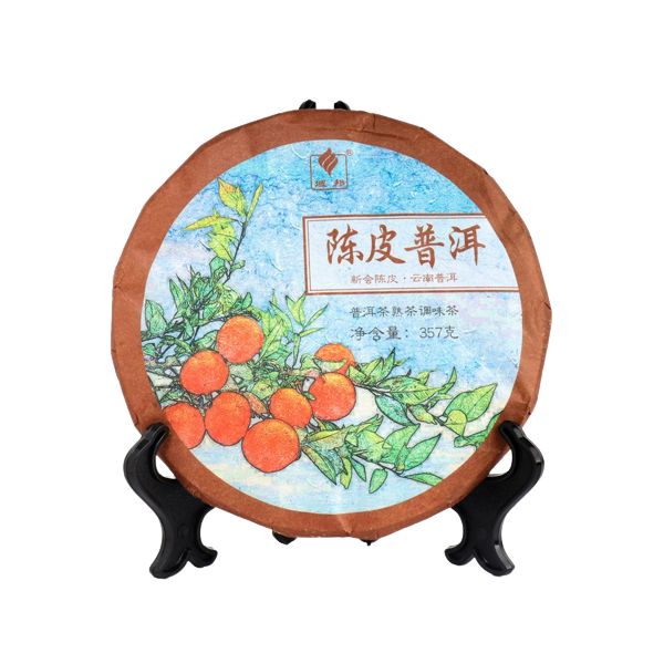 Китайский выдержанный чай Шу Пуэр 2021 год, блин, 357 гр