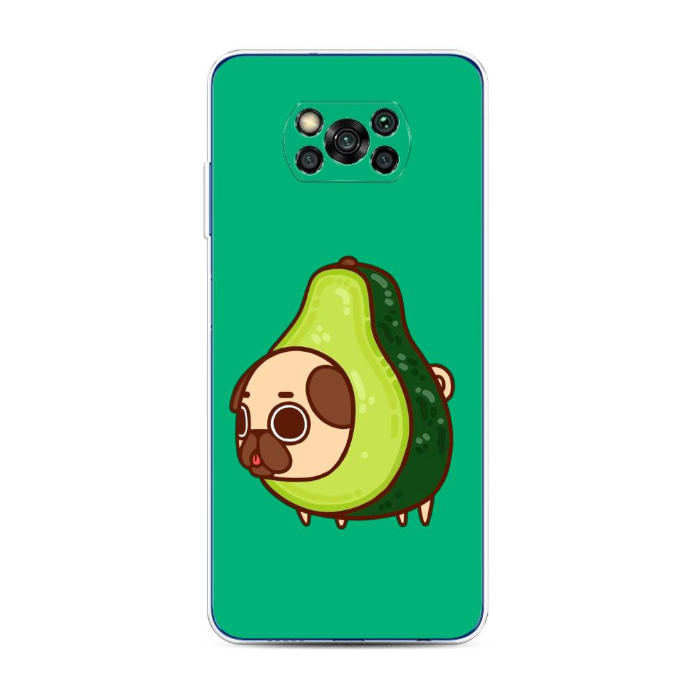 

Чехол на Poco X3/Poco X3 Pro "Мопс авокадик", Зеленый, 39250-1