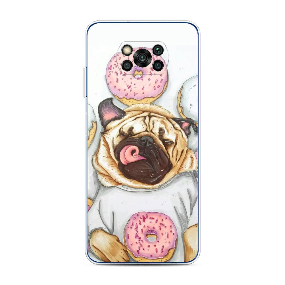 

Чехол на Poco X3/Poco X3 Pro "Счастливый мопс", Розовый;бежевый;коричневый, 39250-1