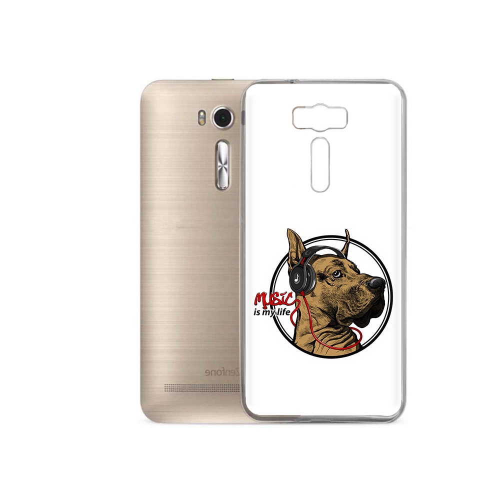 

Чехол MyPads Tocco для Asus ZenFone 2 Laser (ZE500KL) музыкальная собака, Прозрачный, Tocco