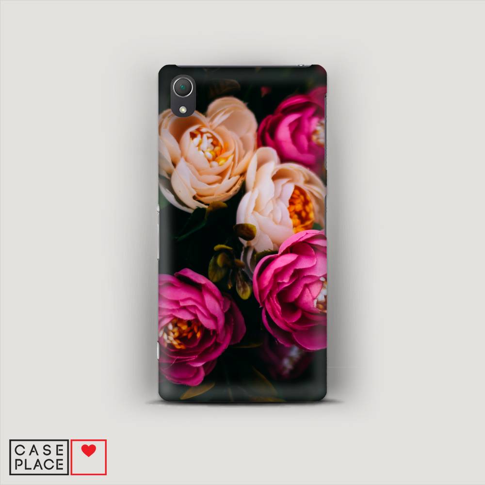 

Пластиковый чехол "Розовые пионы на черном" на Sony Xperia Z2