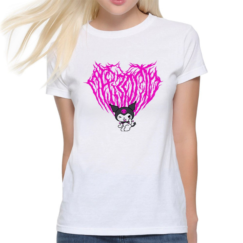 

Футболка женская Dream Shirts Kuromi Хелло Китти Куроми 1 белая M, Kuromi Хелло Китти Куроми 1