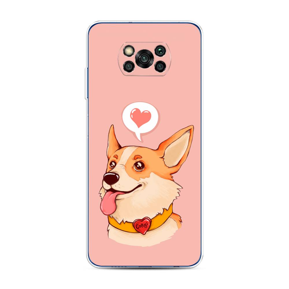 

Чехол на Poco X3/Poco X3 Pro "Корги язык", Розовый;коричневый, 39250-1