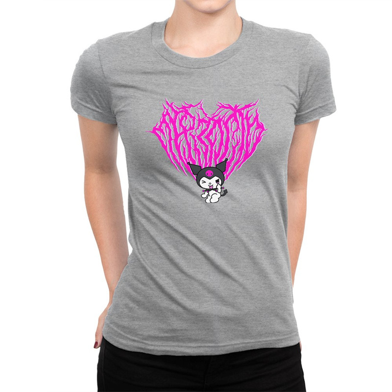 

Футболка женская Dream Shirts Kuromi Хелло Китти Куроми 1 серая S, Kuromi Хелло Китти Куроми 1