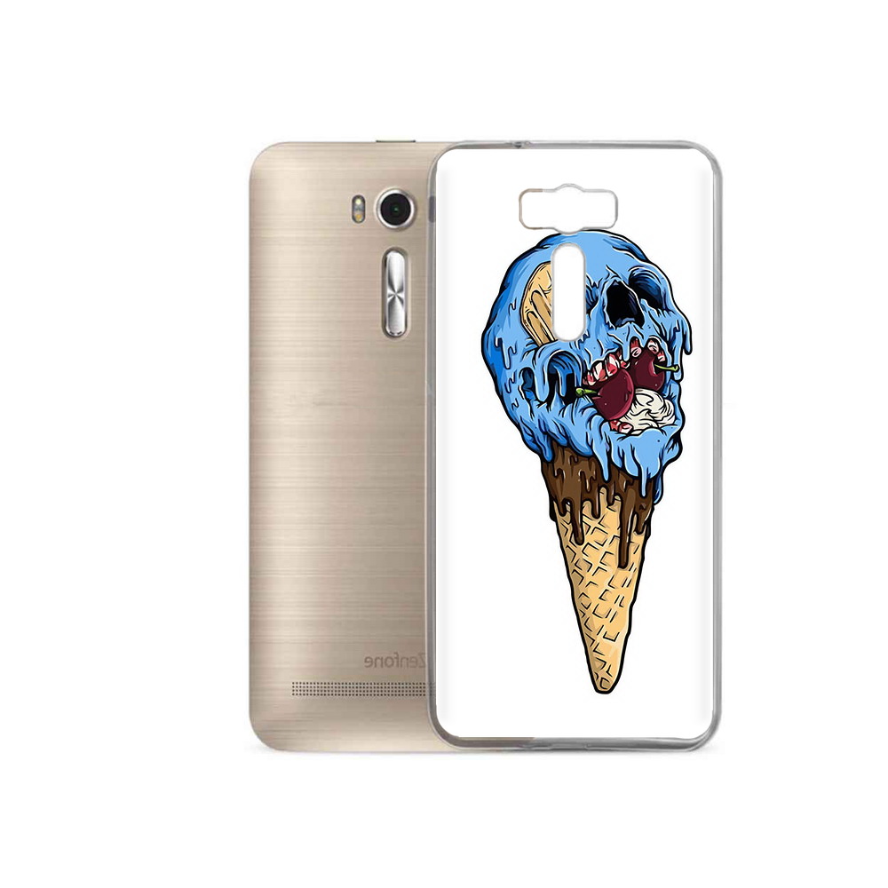 

Чехол MyPads Tocco для Asus ZenFone 2 Laser (ZE500KL) мороженное череп, Прозрачный, Tocco