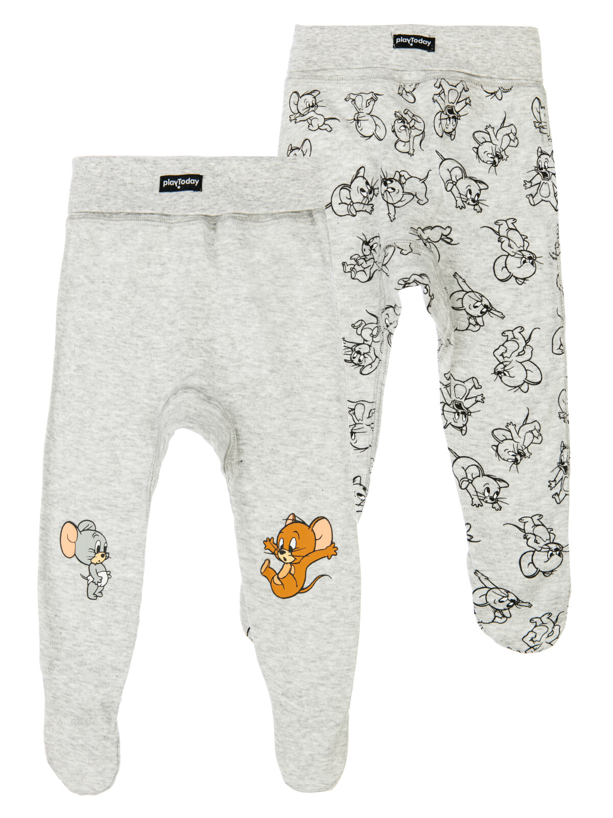 Ползунки трикотажные для мальчиков PlayToday, 2 шт в комплекте, серый меланж,цветной, 62