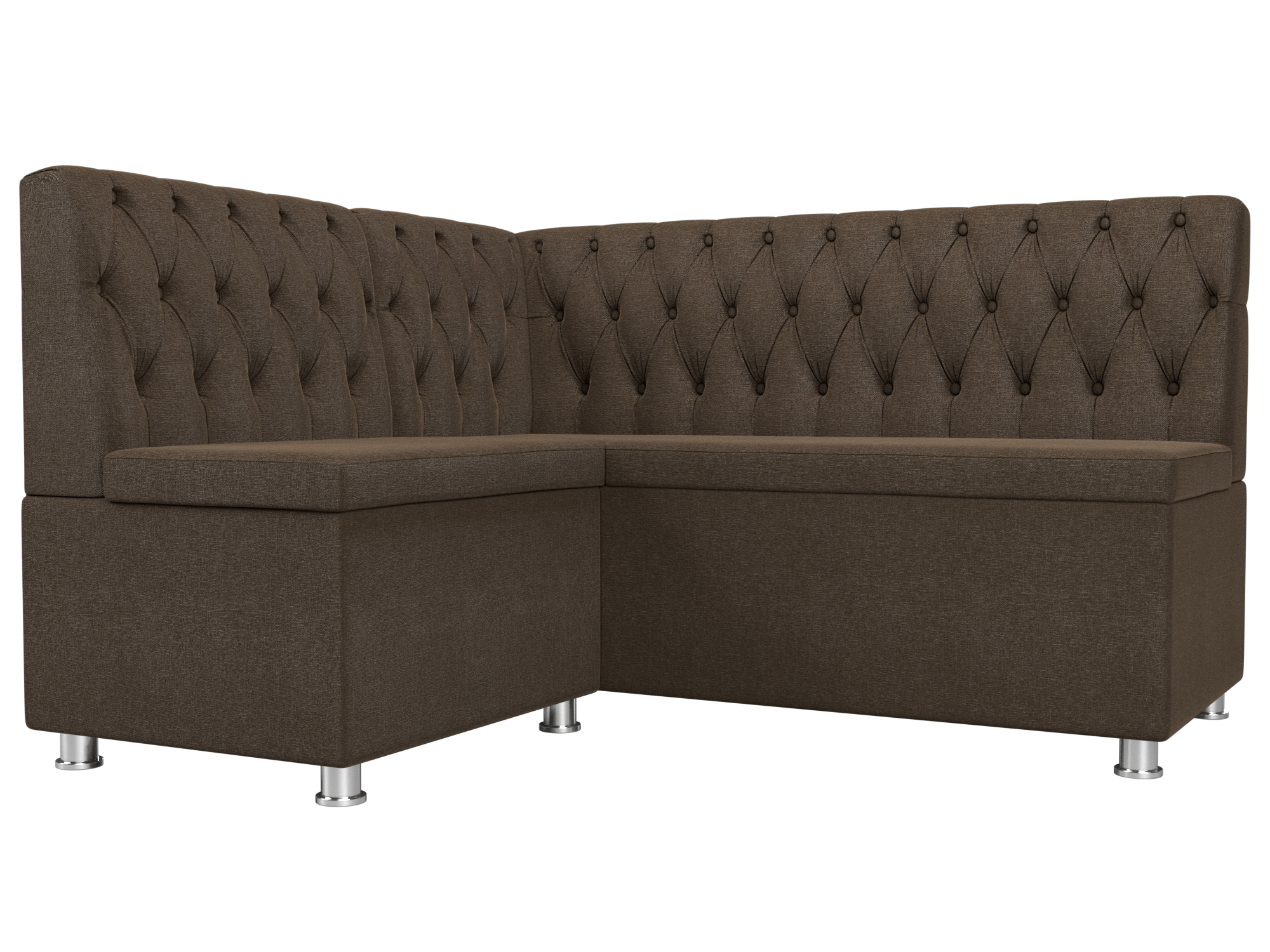 

Диван кухонный Лига Диванов Мирта левый угол 151х125х90, рогожка, коричневый, Кухонный угловой диван Мирта левый угол