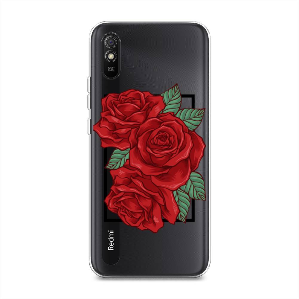 

Чехол для Xiaomi Redmi 9A "Три алые розы", Красный, 38950-2