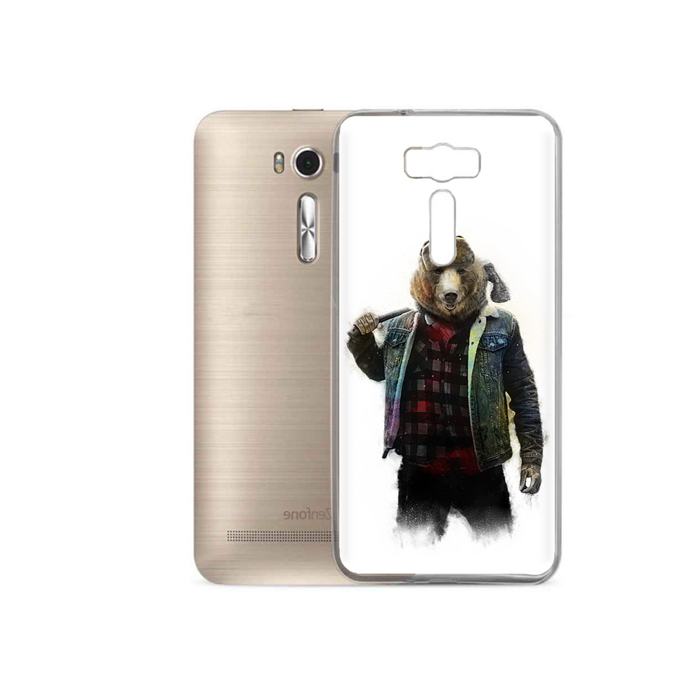 

Чехол MyPads Tocco для Asus ZenFone 2 Laser (ZE500KL) медведь с топором, Прозрачный, Tocco