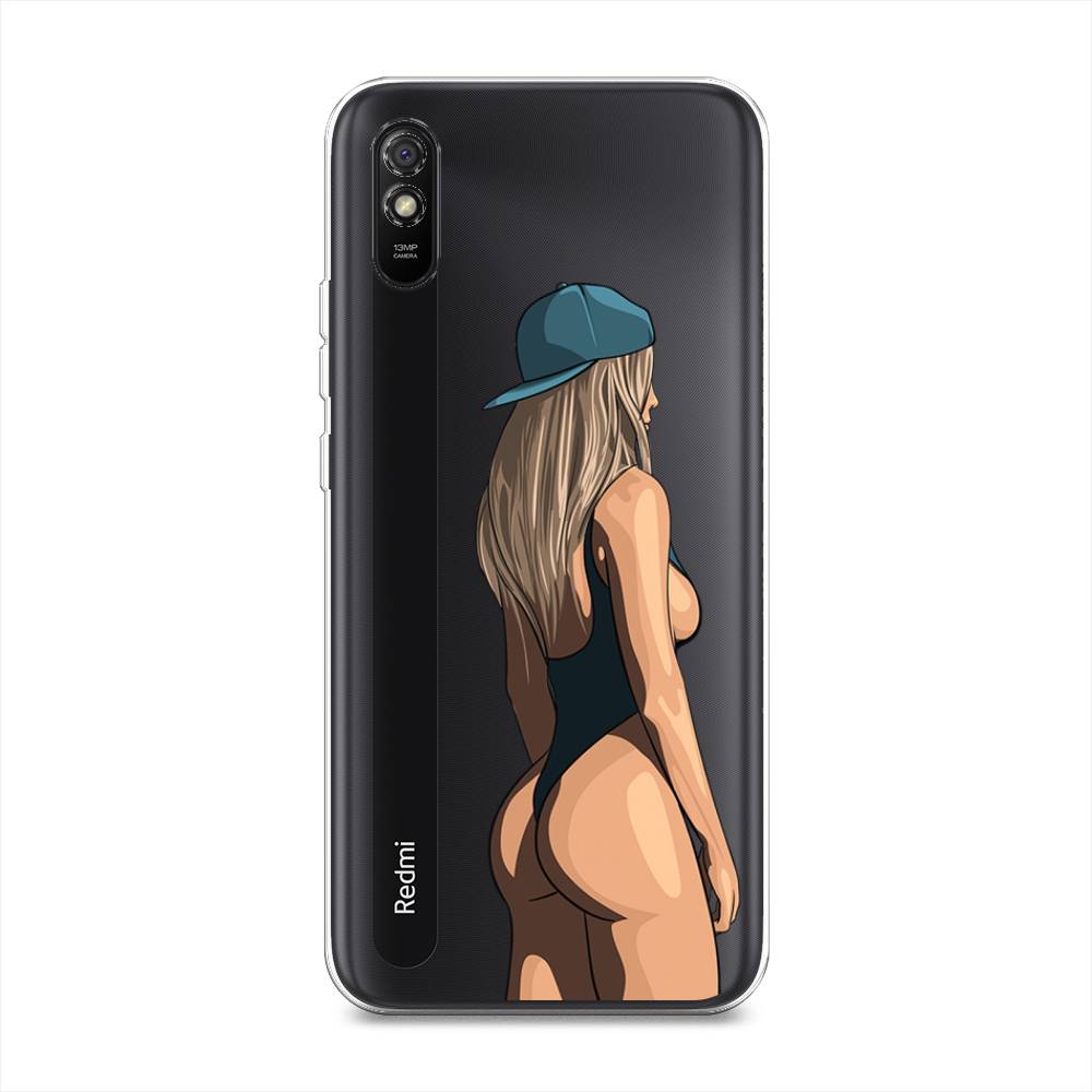 

Чехол для Xiaomi Redmi 9A "Девушка в черном купальнике", Зеленый;бежевый;черный, 38950-6