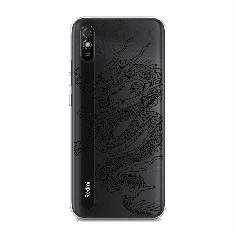 

Чехол на Xiaomi Redmi 9A "Большой китайский дракон", Черный;серый, 38950-1