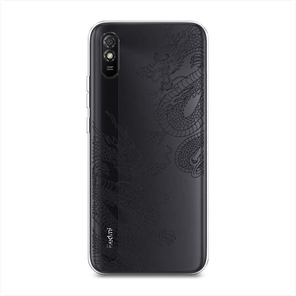 

Чехол на Xiaomi Redmi 9A "Два китайских дракона", Серый;черный, 38950-1