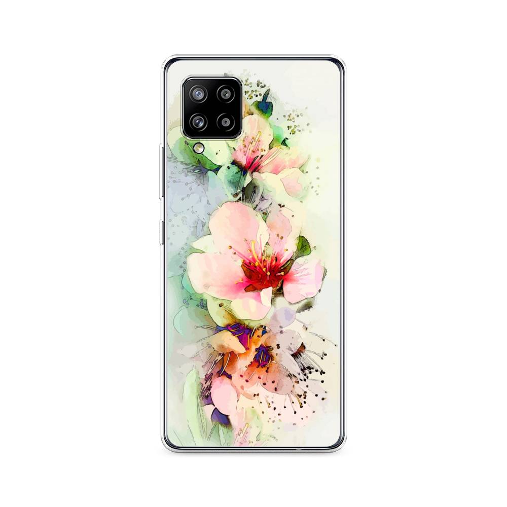 

Чехол на Samsung Galaxy A42 "Нежные цветы", Зеленый;розовый, 2101750-2