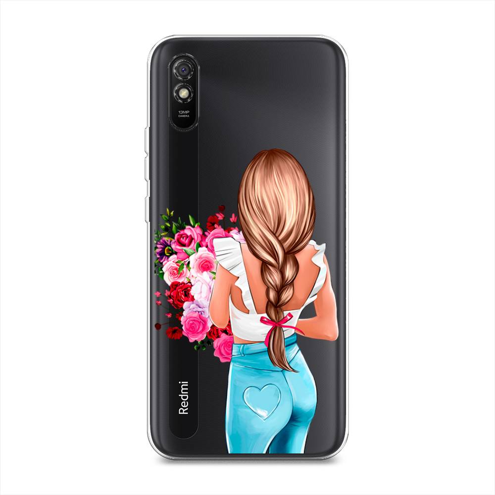 

Чехол на Xiaomi Redmi 9A "Девушка с цветами", Коричневый;розовый;голубой, 38950-6