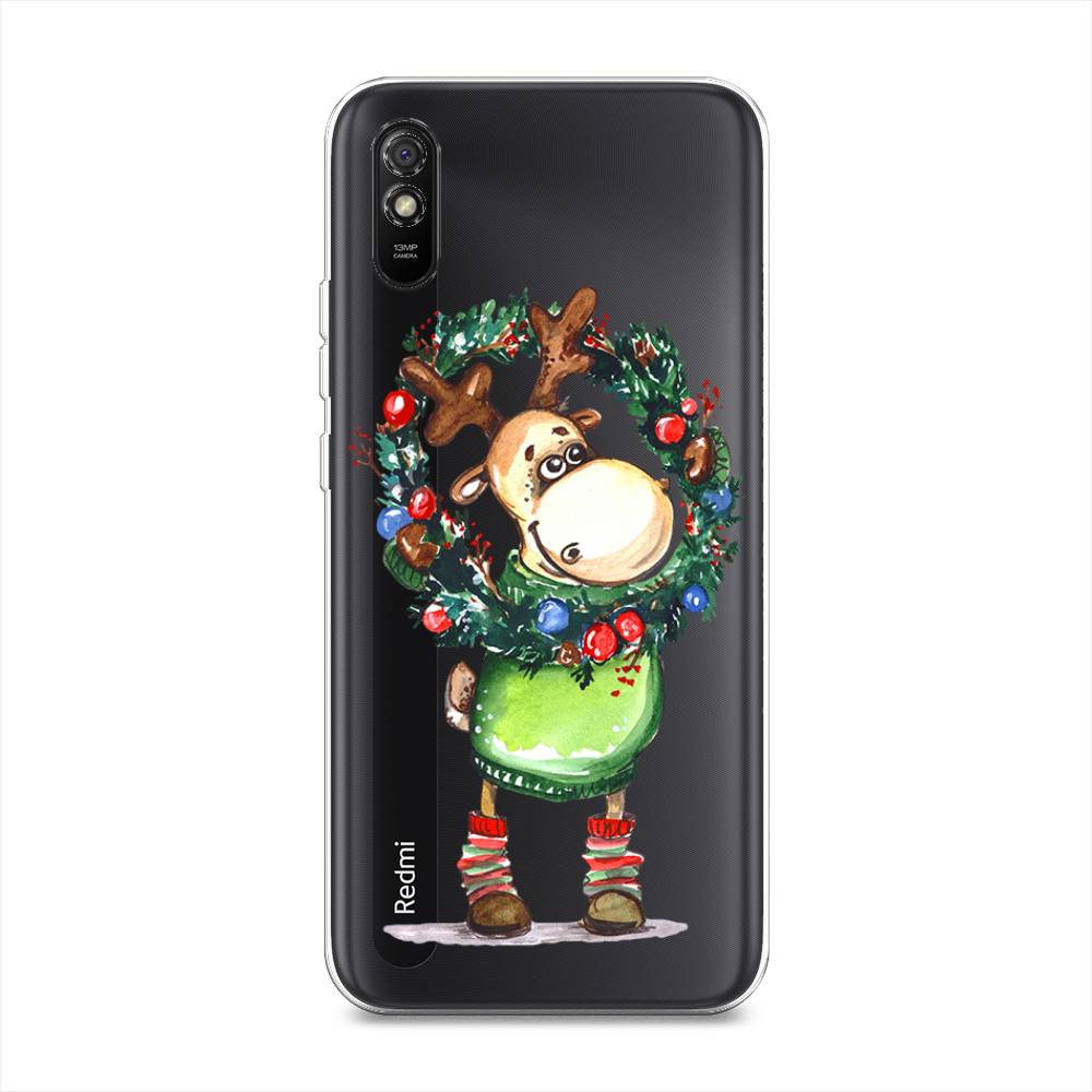 

Чехол для Xiaomi Redmi 9A "Олень с новогодним венком", 38950-4