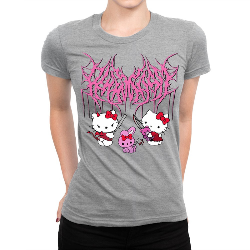 

Футболка женская Dream Shirts Hello Kitty Китти 1 серая 3XL, Hello Kitty Китти 1