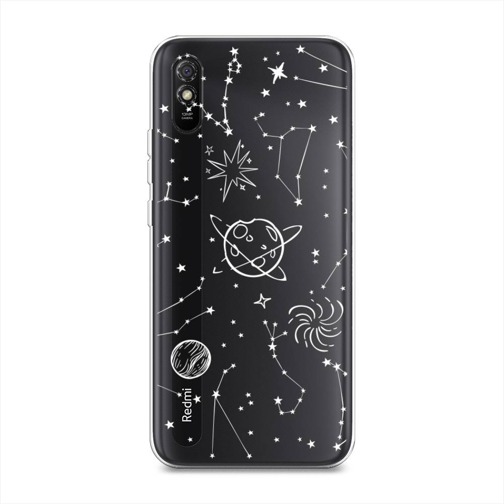 

Чехол на Xiaomi Redmi 9A "Планеты в космосе", Белый, 38950-2
