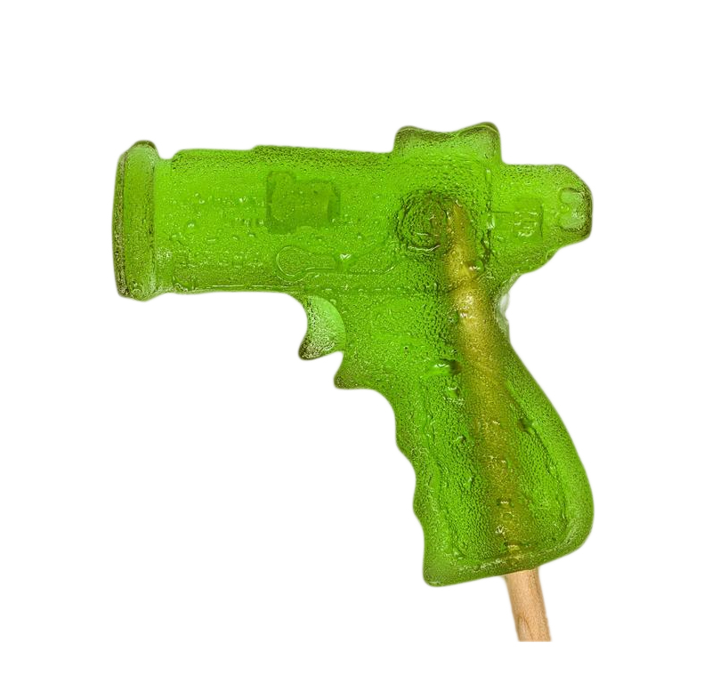Карамель на палочке Пистолет зеленый , 45г
