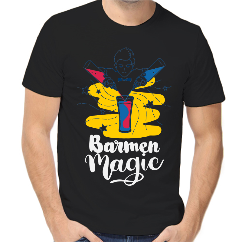 

Футболка мужская черная 52 р-р barmen magic, Черный, fm_barmen_magic