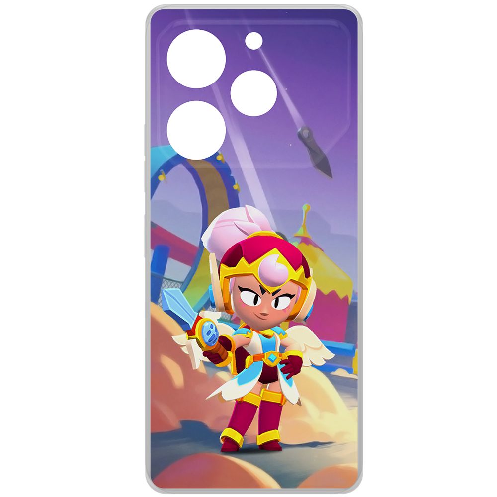 

Чехол-накладка Krutoff Clear Case Brawl Stars-Валькирия Джанет для TECNO Pova 6 Pro, Прозрачный