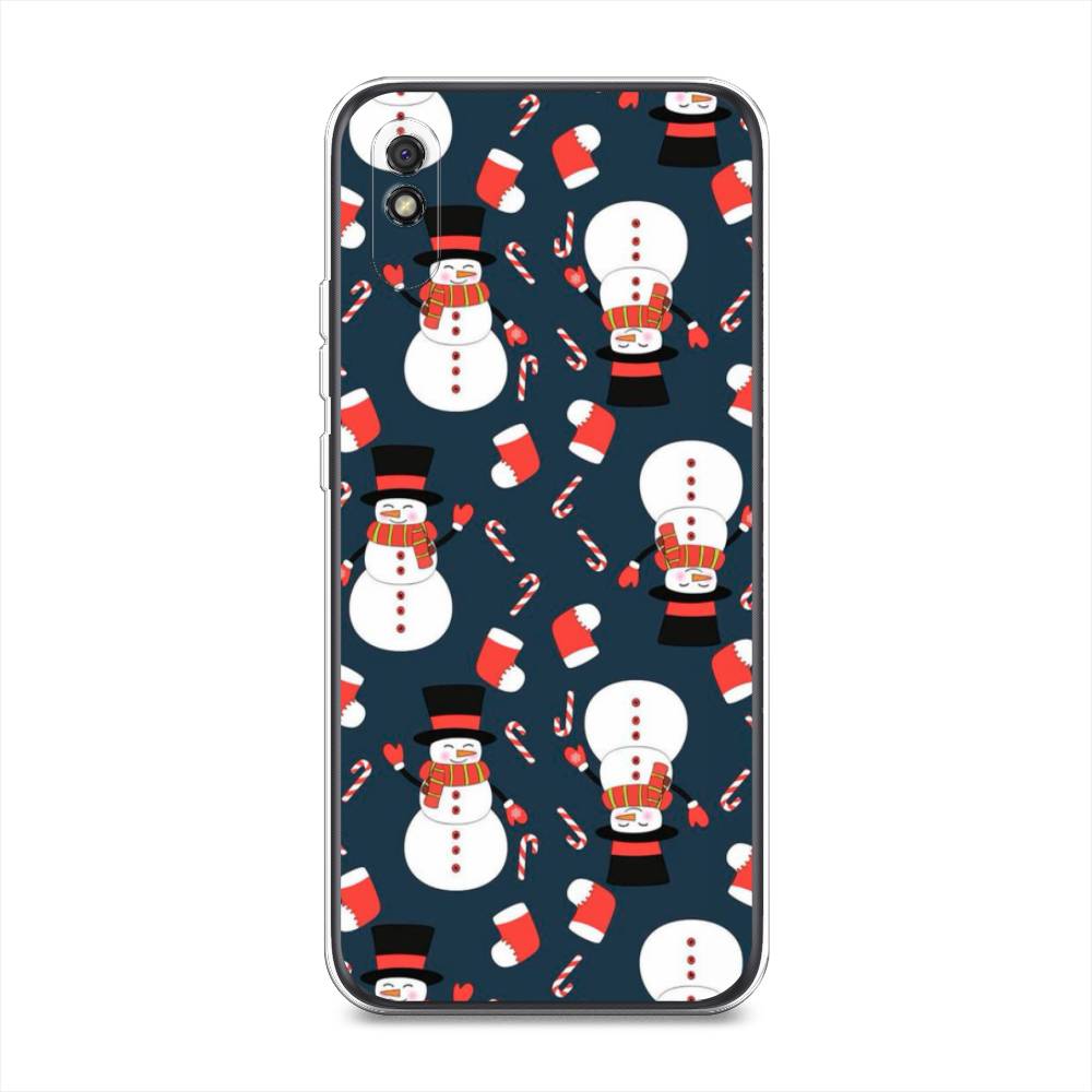 

Чехол для Xiaomi Redmi 9A "Синие снеговики", Синий;белый;красный, 38950-5