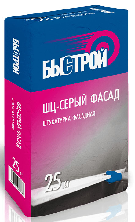 

Штукатурка цементная Быстрой ШЦ-серый фасад 25 кг