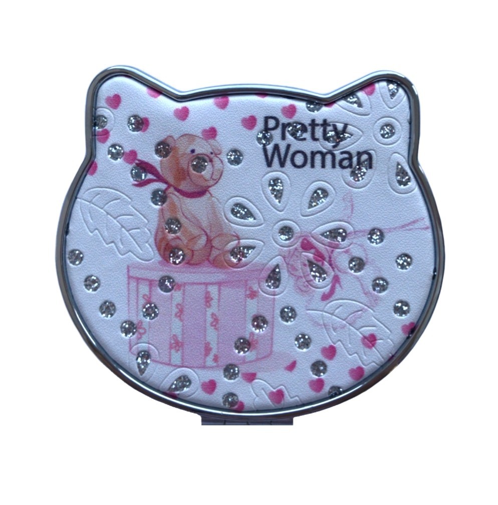 Зеркало Kamukamu карманное складное Pretty Woman Bear 8х7.5 см