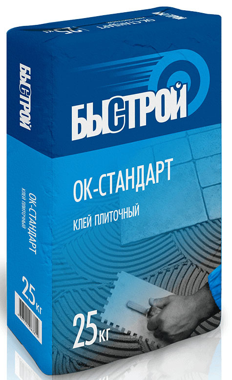 

Клей для плитки Быстрой Стандарт ОК 25 кг, Серый