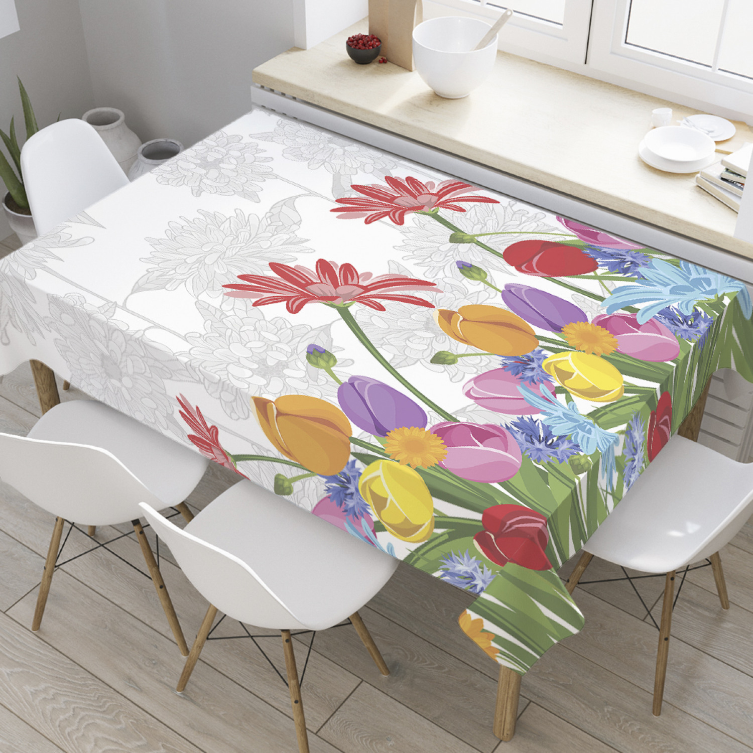 

Скатерть прямоугольная JoyArty "Природный шлейф" из оксфорда, 120x145 см, Серый, Природный шлейф