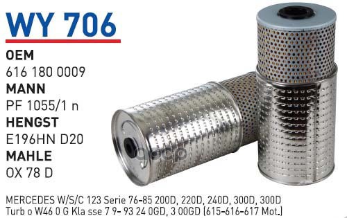 

Фильтр масляный MB M617 WUNDER FILTER WY706