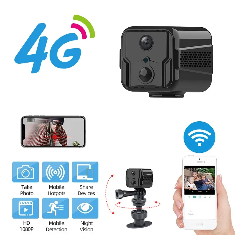 

Беспроводная мини камера XPX T9 4G sim, Черный, T9