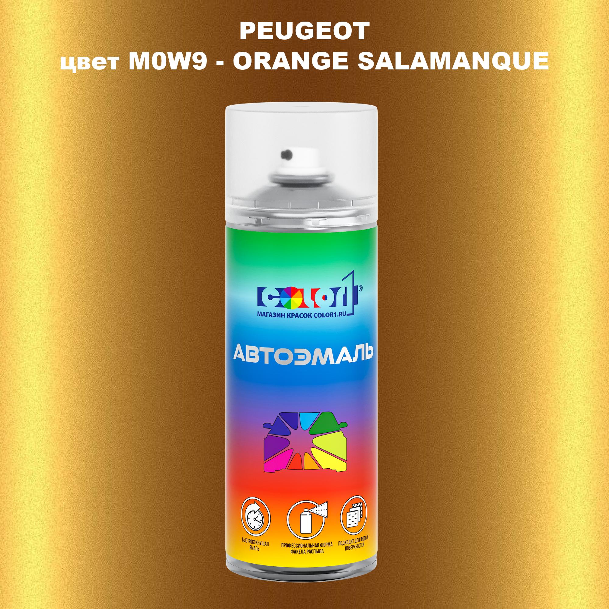 

Аэрозольная краска COLOR1 для PEUGEOT, цвет M0W9 - ORANGE SALAMANQUE, Прозрачный