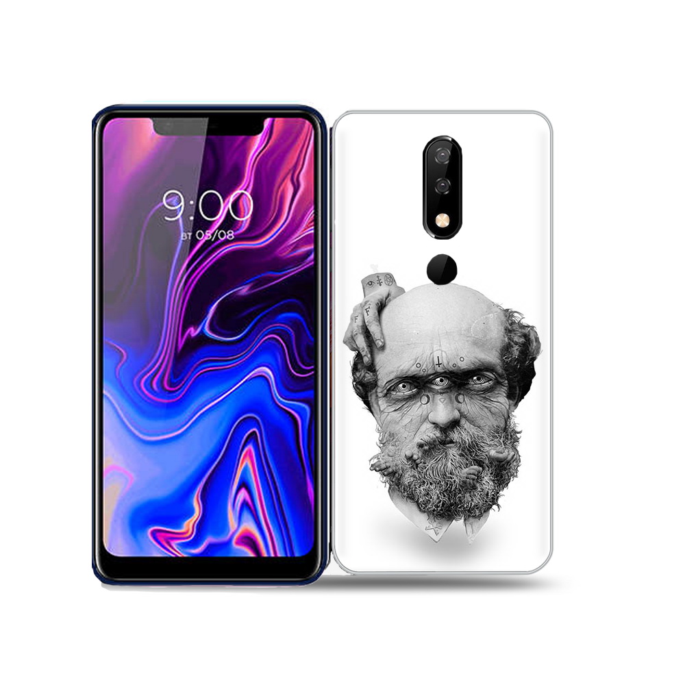

Чехол MyPads Tocco для BQ 5732L страшный бородатый мужчина абстракция, Прозрачный, Tocco