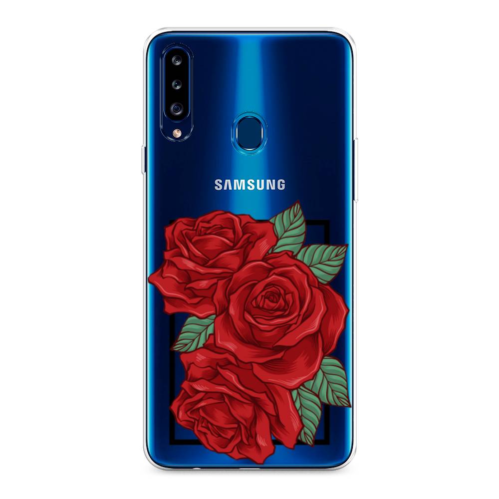 

Чехол на Samsung Galaxy A20s "Три алые розы", Красный, 2100850-2