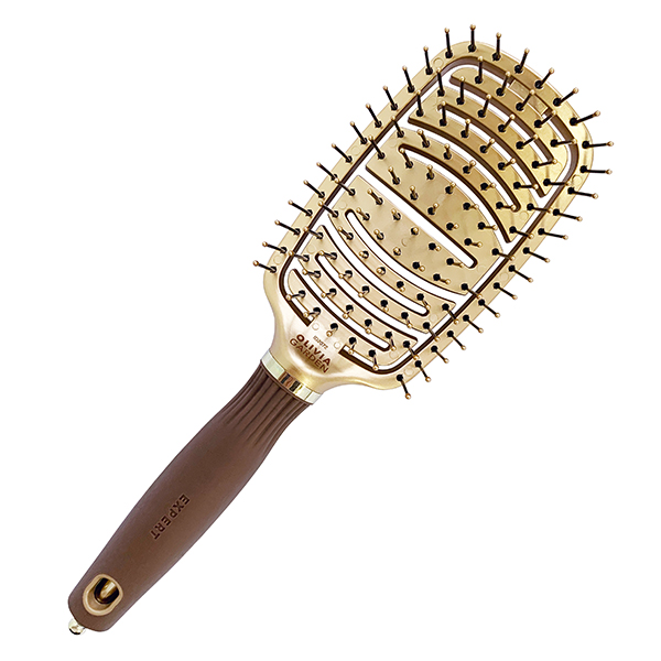 фото Щетка нейлон expert care flex nylon bristles gold&brown olivia garden