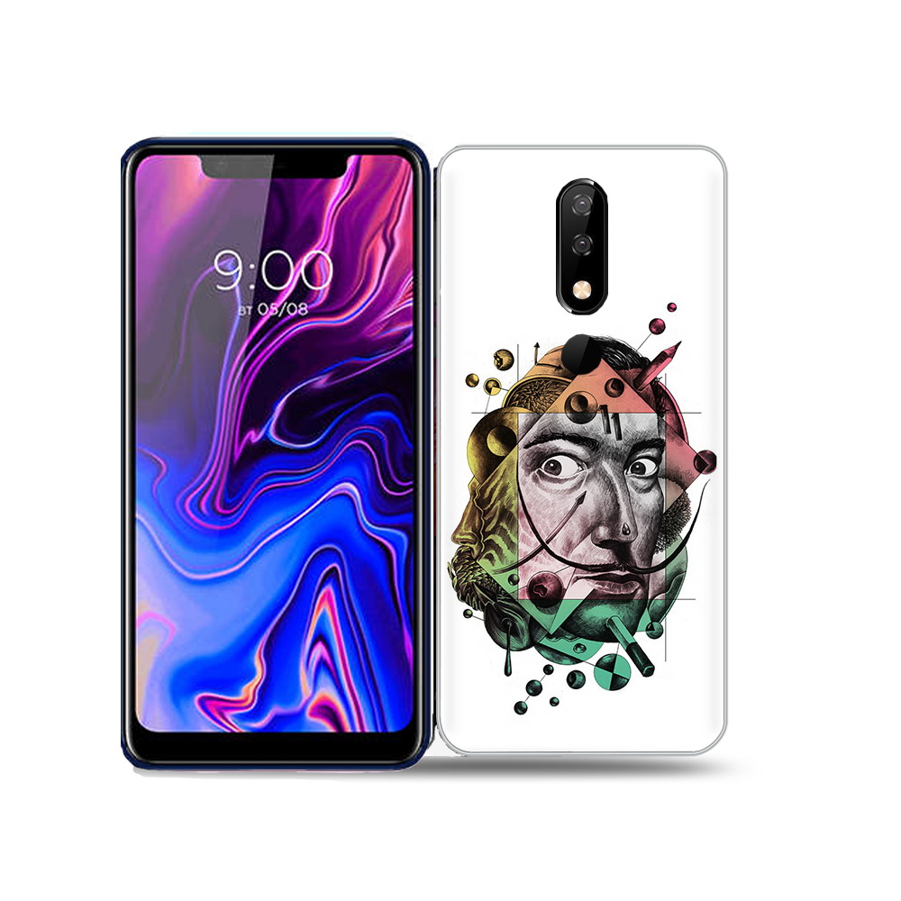 

Чехол MyPads Tocco для BQ 5732L разноцветное лицо абстракция, Прозрачный, Tocco