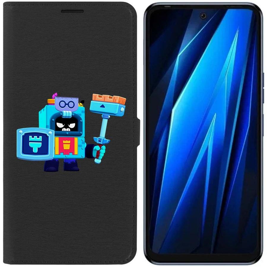 

Чехол-книжка Eco для Tecno Pova 4 Brawl Stars-Эш (черный)