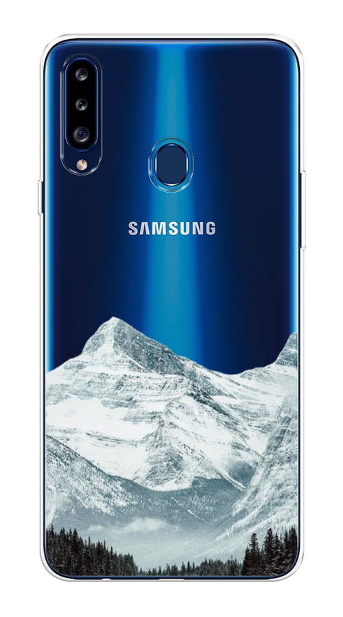 

Чехол на Samsung Galaxy A20s "Горы арт 1", Белый;зеленый, 2100850-2