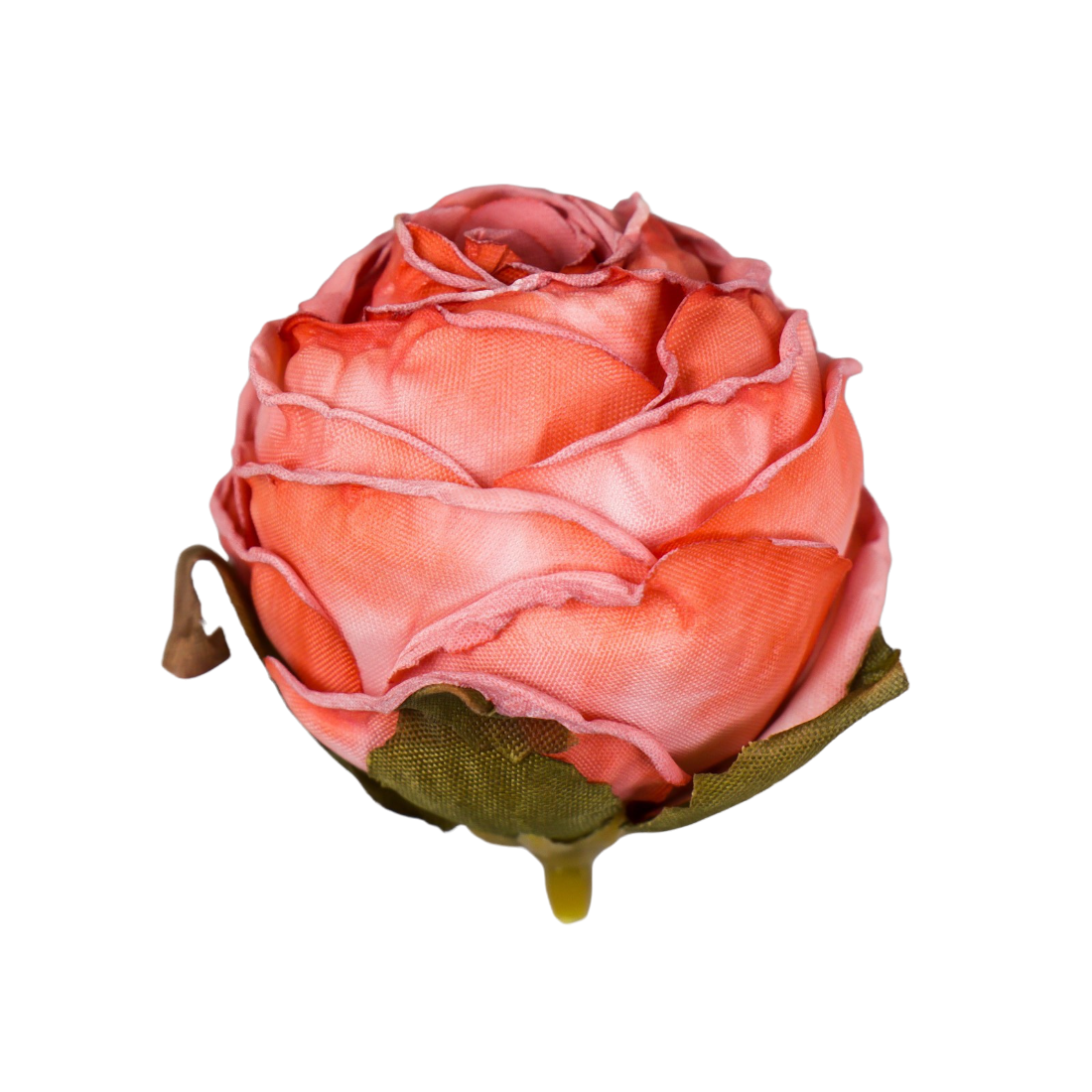Бутон на ножке для декорирования Пионовидная роза красно-оранжевая 4х5 см