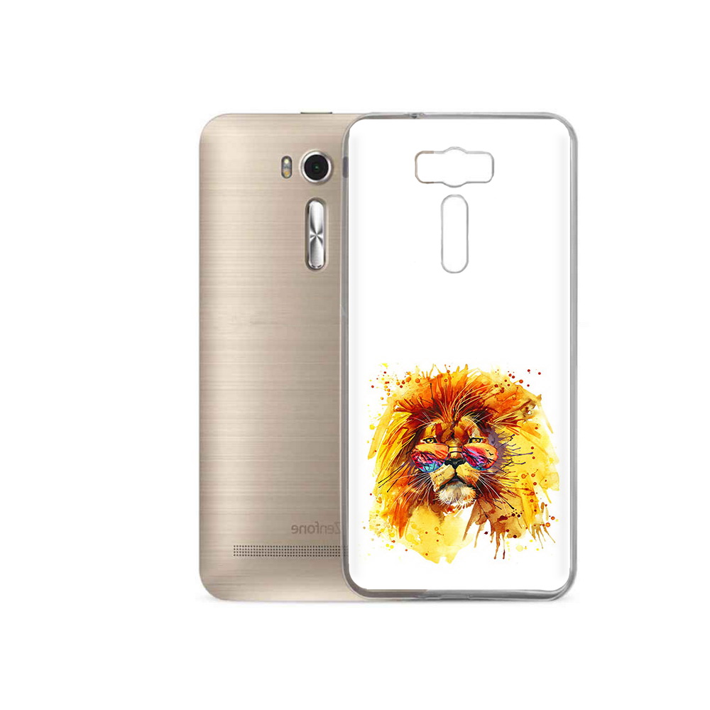 

Чехол MyPads Tocco для Asus ZenFone 2 Laser (ZE500KL) лев в очках, Прозрачный, Tocco