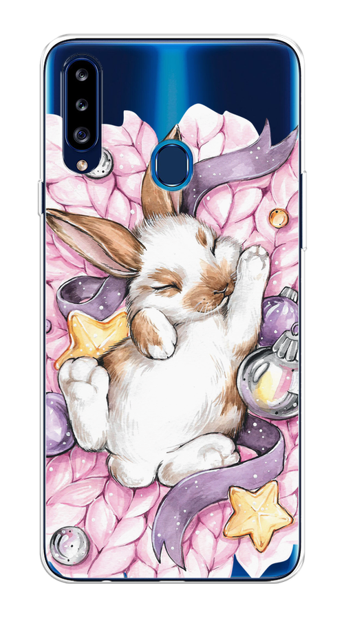 

Чехол на Samsung Galaxy A20s "Кролик спит", Розовый;белый, 2100850-5