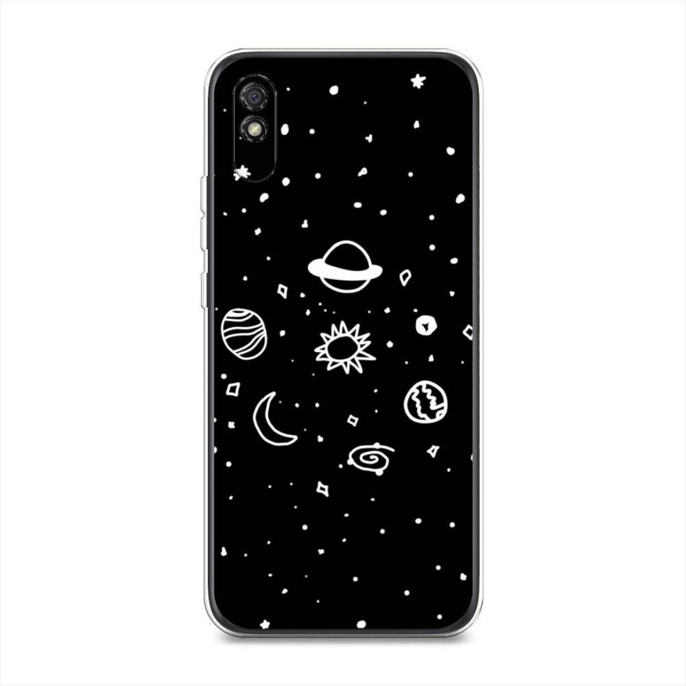 

Чехол для Xiaomi Redmi 9A "Дудл солнечной системы", Бежевый;серый, 38950-2