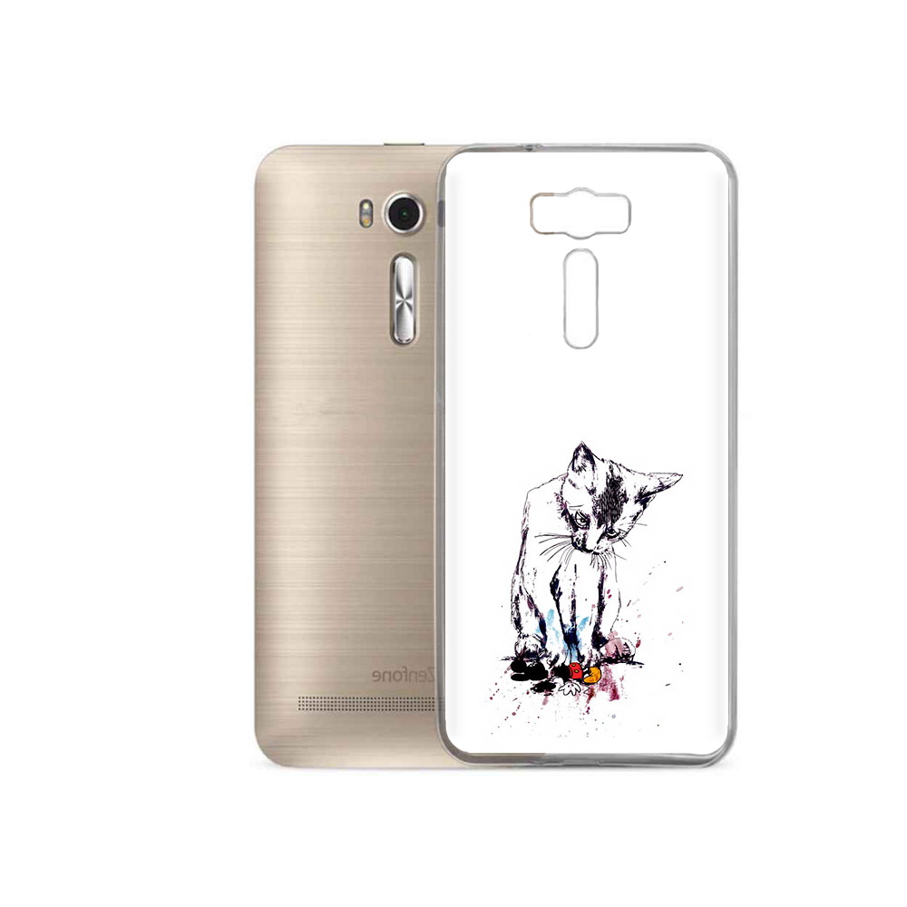 

Чехол MyPads Tocco для Asus ZenFone 2 Laser (ZE500KL) кот и микки, Прозрачный, Tocco