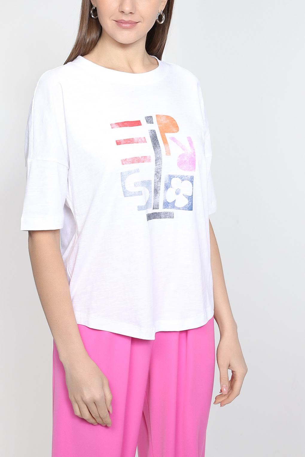 

Футболка женская Esprit Casual 013EE1K326 белая L, Белый, 013EE1K326